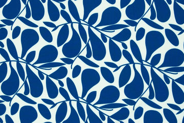 Viskose Webware "Hojas", lillesol & pelle, Swafing, blau, weiß, 0,5 m